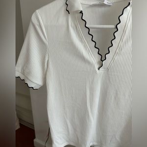 Mango white polo T-shirt